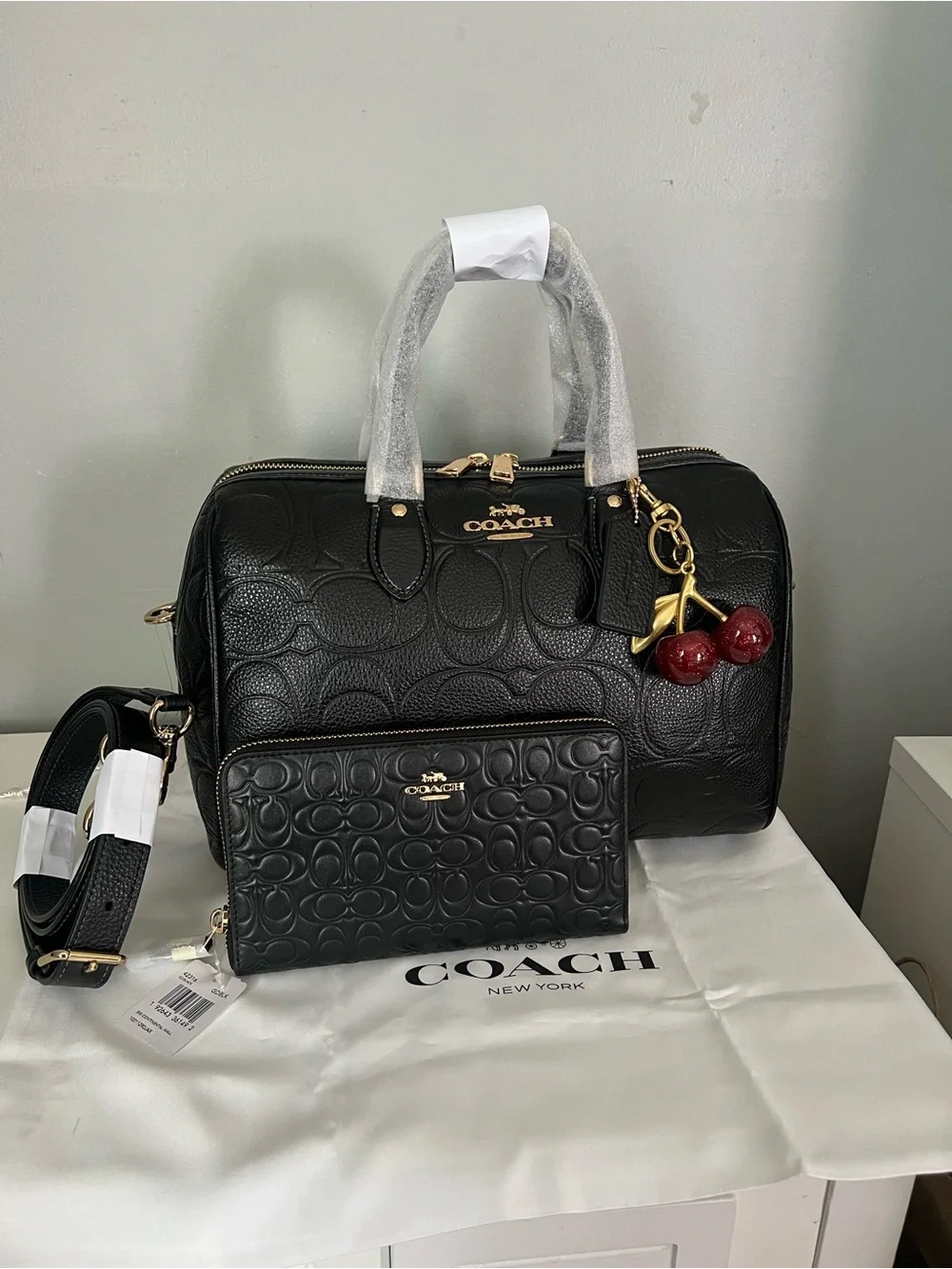 Coach Large Rowan Satchel In Signature Leather With Wallet